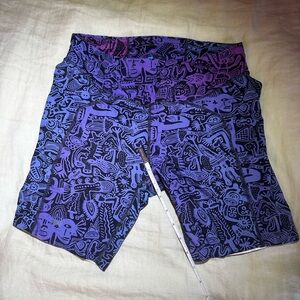 Janji Blue and Purple Patterned Women's Bike Shorts